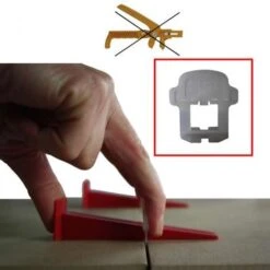 Kit Basi + Cunei Varie Quantità  Distanziatori Livellanti Piastrelle Pavimento, USO MANUALE Senza Pinza 100 Pz CUNEI+250 Pz BASI 1 Mm