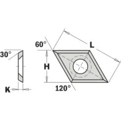 790.280.00 COLTELLO REV. A ROMBO 2814x14x2mm (30°) B=6.5sv HWM-HC
