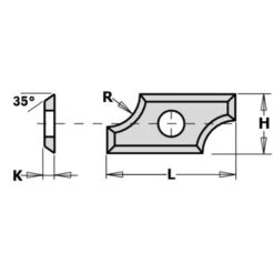 790.080.00 COLTELLO REV/PROFILATO R8 (24x12x1.5) HW-K1920