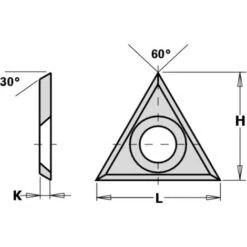 790.220.02 COLTELLO REV. TRIANGOLO (3/30°) 22x19x2mm B=6.5sv HW-K1920