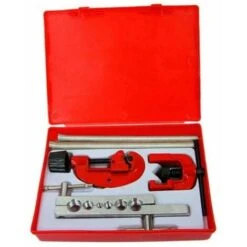 Set Idraulico 7 Pezzi In Valigetta Tagliatubo Svasatore Piega Tubo Tubi Flangia