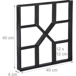 Relaxdays Forma Per Cemento, Stampo Pavimento, Stencil Per Creare I Mattoni, Path Maker, 40x40 Cm, Plastica Robusta,nero -Vendite Stanley || Ks Tools || MSW 25478550 4