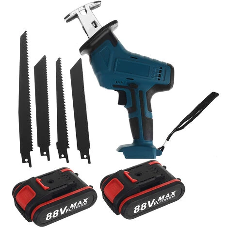 Kit Da Taglio Per Legno In Metallo Con Sega Alternativa A Batteria Ricaricabile 88V Con Spina Europea (blu, UE Con 2 Batterie) 3 Kit Da Taglio Per Legno In Metallo Con Sega Alternativa A Batteria Ricaricabile 88V Con Spina Europea (blu, UE Con 2 Batterie)