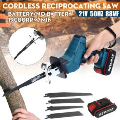 Kit Da Taglio Per Legno In Metallo Con Sega Alternativa A Batteria Ricaricabile 88V Con Spina Europea (blu, UE Con 2 Batterie) 11 Kit Da Taglio Per Legno In Metallo Con Sega Alternativa A Batteria Ricaricabile 88V Con Spina Europea (blu, UE Con 2 Batterie) -Vendite Stanley || Ks Tools || MSW 33597452 5