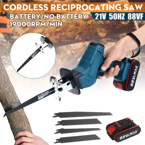 Kit Da Taglio Per Legno In Metallo Con Sega Alternativa A Batteria Ricaricabile 88V Con Spina Europea (blu, UE Con 2 Batterie) 7 Kit Da Taglio Per Legno In Metallo Con Sega Alternativa A Batteria Ricaricabile 88V Con Spina Europea (blu, UE Con 2 Batterie) - immagine 5