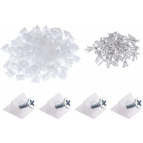 100 Confezioni Mobili Cassettiera Fondo Riparazione Fissaggio Riparazione Cunei Cassetto Plastica Angolo Codice Staffa Di Fissaggio Con Viti, Bianco 3 100 Confezioni Mobili Cassettiera Fondo Riparazione Fissaggio Riparazione Cunei Cassetto Plastica Angolo Codice Staffa Di Fissaggio Con Viti, Bianco