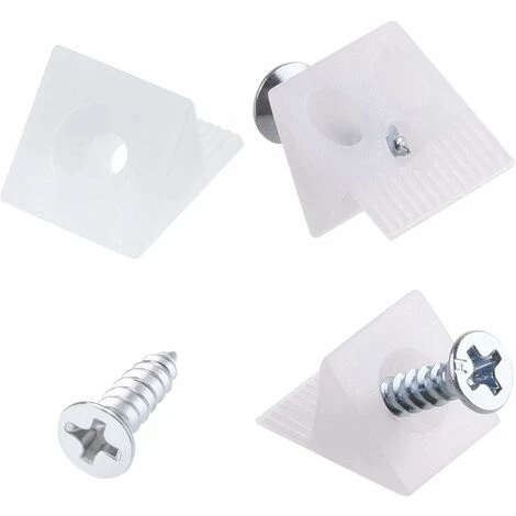 100 Confezioni Mobili Cassettiera Fondo Riparazione Fissaggio Riparazione Cunei Cassetto Plastica Angolo Codice Staffa Di Fissaggio Con Viti, Bianco 4 100 Confezioni Mobili Cassettiera Fondo Riparazione Fissaggio Riparazione Cunei Cassetto Plastica Angolo Codice Staffa Di Fissaggio Con Viti, Bianco - immagine 2