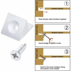 100 Confezioni Mobili Cassettiera Fondo Riparazione Fissaggio Riparazione Cunei Cassetto Plastica Angolo Codice Staffa Di Fissaggio Con Viti, Bianco 10 100 Confezioni Mobili Cassettiera Fondo Riparazione Fissaggio Riparazione Cunei Cassetto Plastica Angolo Codice Staffa Di Fissaggio Con Viti, Bianco -Vendite Stanley || Ks Tools || MSW 34540446 4