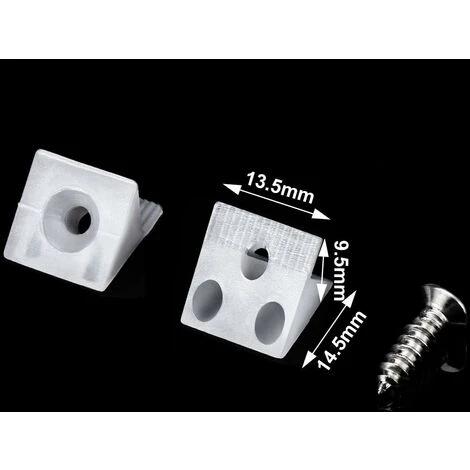 100 Confezioni Mobili Cassettiera Fondo Riparazione Fissaggio Riparazione Cunei Cassetto Plastica Angolo Codice Staffa Di Fissaggio Con Viti, Bianco 7 100 Confezioni Mobili Cassettiera Fondo Riparazione Fissaggio Riparazione Cunei Cassetto Plastica Angolo Codice Staffa Di Fissaggio Con Viti, Bianco - immagine 5