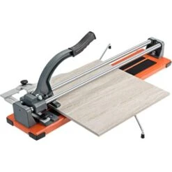24 Tagliapiastrelle Professionale, Tagliapiastrelle Manuale Per Uso Domestico, Taglio Piastrelle Risparmia Sforzo, Di Metallo, Rosso Arancio, 80x15x7,5 Cm