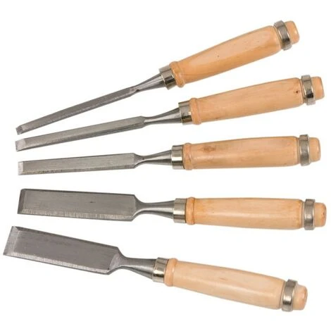 1PZ CONFEZIONE 5 SCALPELLI X FALEGNAME M/LEGNO 3 1PZ CONFEZIONE 5 SCALPELLI X FALEGNAME M/LEGNO