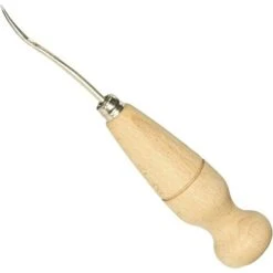 Lesina Per Cuoio Lama Affilata 14 Curva Con Foro In Acciaio, Manico Legno Per Calzolai E Sellai. -Vendite Stanley || Ks Tools || MSW 54824726 2