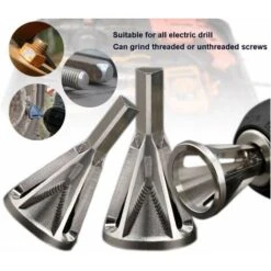 HIASDFLS Confezione Da 2 Utensili Per Sbavare In Acciaio HSS Per Trapano Ed Estrattore Danneggiati - Adatto Per Bulloni Di Dimensioni 8-32 (argento) -Vendite Stanley || Ks Tools || MSW 68572019 3