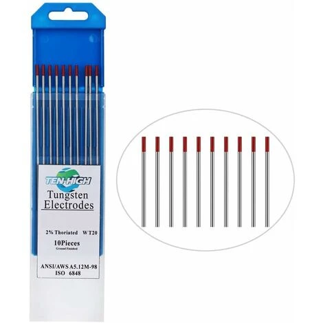 HIASDFLS Elettrodi Di Tungsteno Per Saldatura Tig Con 2% Di Torio Wt20 (rosso) 1,0 150 Mm 10 Pezzi Per Confezione 4 HIASDFLS Elettrodi Di Tungsteno Per Saldatura Tig Con 2% Di Torio Wt20 (rosso) 1,0 150 Mm 10 Pezzi Per Confezione - immagine 2