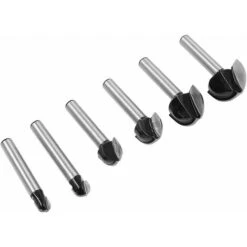 MINKUROW 6pcs 6.35mm Shank Router Core Box Bit Cnc Rotonda Scanalatura Fresa Strumenti Di Lavorazione Del Legno 6.35mm/7.9mm/12.7mm/15.9mm/19mm/22.2mm -Vendite Stanley || Ks Tools || MSW 69788335 3