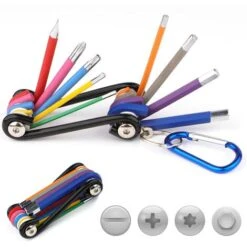 Set Di Chiavi A Brugola Pieghevoli Per La Riparazione Di Biciclette, Chiave A Brugola Piccola Con Portachiavi, Chiave A Brugola Da 2 Mm, 2,5 Mm, 3 Mm, 4 Mm, 5 Mm, 6 Mm, Phillips, Piatto E Cacciavite T