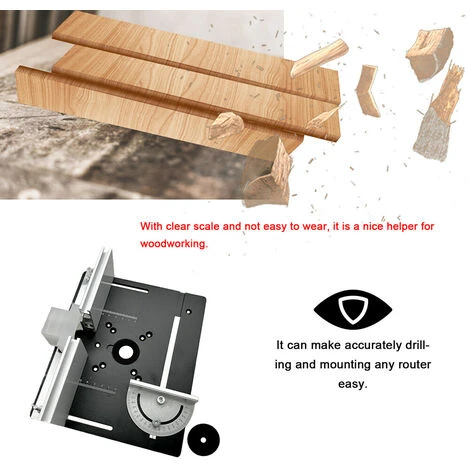 Set Di 3 Piastre Di Inserimento Del Tavolo Del Router Lega Di Alluminio Fresatura Del Legno Flip Board Rifilatrice Macchina Per Incisione Utensili Ausiliari Banchi Per La Lavorazione Del Legno (nero, 4 Set Di 3 Piastre Di Inserimento Del Tavolo Del Router Lega Di Alluminio Fresatura Del Legno Flip Board Rifilatrice Macchina Per Incisione Utensili Ausiliari Banchi Per La Lavorazione Del Legno (nero, - immagine 2