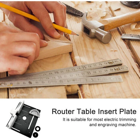 Set Di 3 Piastre Di Inserimento Del Tavolo Del Router Lega Di Alluminio Fresatura Del Legno Flip Board Rifilatrice Macchina Per Incisione Utensili Ausiliari Banchi Per La Lavorazione Del Legno (nero, 5 Set Di 3 Piastre Di Inserimento Del Tavolo Del Router Lega Di Alluminio Fresatura Del Legno Flip Board Rifilatrice Macchina Per Incisione Utensili Ausiliari Banchi Per La Lavorazione Del Legno (nero, - immagine 3