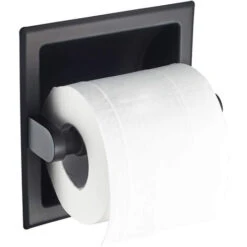 Porta Carta Igienica Ad Incasso In Acciaio Inossidabile Portarotolo Moderno Per Cucina Bagno Toilette Nero -Vendite Stanley || Ks Tools || MSW 79471059 3