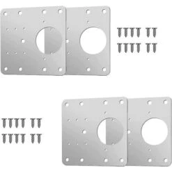 Staffa Di Riparazione Cerniera Armadio 4 Pezzi, Piastra Di Riparazione Cerniera Con 24 Viti, Kit Di Riparazione Cerniera Armadio. (4) Stella