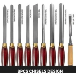 Wood Chisel Sets Lathe Chisels 8pcs For Wood Root Furniture Carving Lathes Red -Vendite Stanley || Ks Tools || MSW 82818448 4