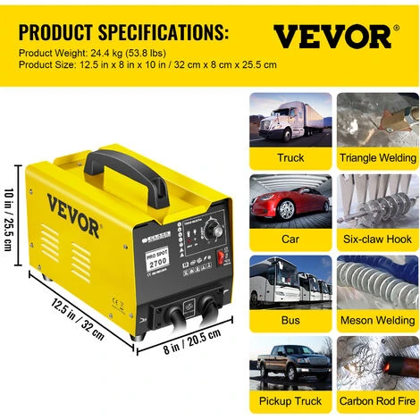 VEVOR Strumenti Per Riparazione Di Ammaccature 2KW 3500A, Ripara Ammaccature Auto Con 2 Pistole Di Saldatura, 3 Modalita, Professionale E Stabile (GYS2700) 4 VEVOR Strumenti Per Riparazione Di Ammaccature 2KW 3500A, Ripara Ammaccature Auto Con 2 Pistole Di Saldatura, 3 Modalita, Professionale E Stabile (GYS2700) - immagine 2