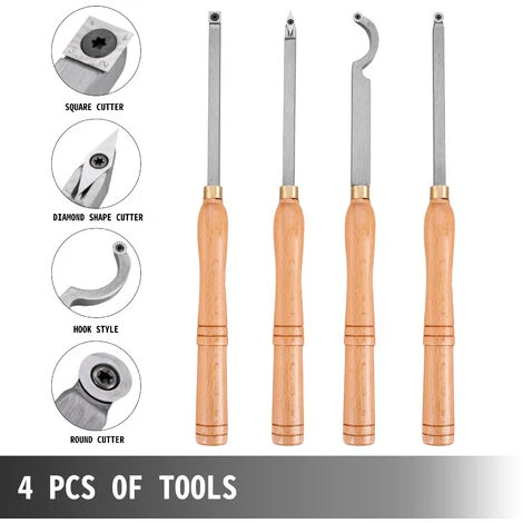 Utensili Da Tornio Del Legno In Metallo Duro 4 Pz Scalpello Tornitura Del Legno 4 Utensili Da Tornio Del Legno In Metallo Duro 4 Pz Scalpello Tornitura Del Legno - immagine 2