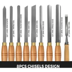 8 Pezzi Sgorbie Professionali Per Intaglio Scalpelli Utensili Per Tornio Legno -Vendite Stanley || Ks Tools || MSW 82818632 4