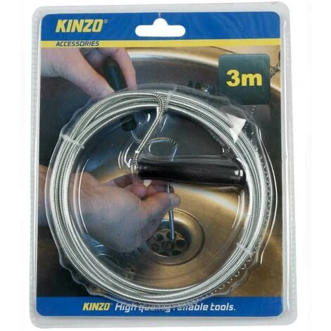 Laccio Sturalavandini 3 Metri In Acciaio Flessibile E Manico In Plastica Kinzo 3 Laccio Sturalavandini 3 Metri In Acciaio Flessibile E Manico In Plastica Kinzo
