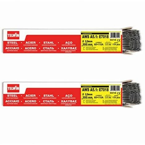 Telwin 803532 Pack Elettrodi Basici Per Saldatura, 2 Scatole, D. 2.5 Mm 2.5 Kg 3 Telwin 803532 Pack Elettrodi Basici Per Saldatura, 2 Scatole, D. 2.5 Mm 2.5 Kg