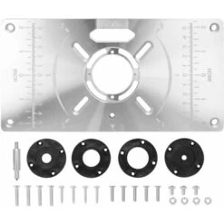 Piastra Di Inserimento Del Tavolo Del Router Piastra Di Taglio In Alluminio Macchina Per Incisione Flip Board Con 4 Anelli Per La Lavorazione Del Legno (nero)