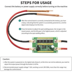 Saldatrice A Punti Portatile, Circuito Stampato Per Batteria Al Litio 12V 18650 Saldatura A Punti Mini Batteria Dispositivo Di Saldatura A Punti Set Completo Di Accessori Fai-da-te (verde) -Vendite Stanley || Ks Tools || MSW 87413431 3
