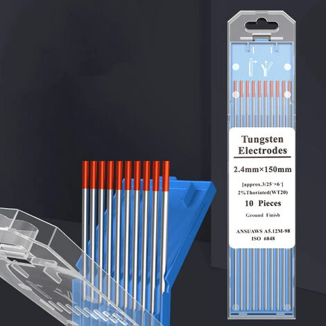 Ago Di Tungsteno, Elettrodo A Barra Di Tungsteno Per Saldatrice Ad Arco, (testa Rossa 2.0X150, 10 Pz/scatola) 3 Ago Di Tungsteno, Elettrodo A Barra Di Tungsteno Per Saldatrice Ad Arco, (testa Rossa 2.0X150, 10 Pz/scatola)
