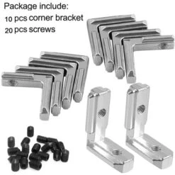 MINKUROW Barra Angolare Con Profilo In Alluminio Angolo Interno A 90° Staffe Per Giunti Angolari Interni Con Scanalatura A T, Giunto Angolare A Forma Di L Per Slot Da 8 Mm Serie 3030 -Vendite Stanley || Ks Tools || MSW 88646446 4