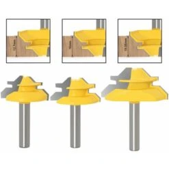 3 Pezzi Set Di Punte Per Fresatrice Per Scanalature 8 Mm Gambo Con 12,7 Mm 16 Mm 19,05 Mm Di Altezza Fresa Fresa Per Fresatura Fresa Per Scanalature In Legno Strumento Per La Lavorazione Del Legno (3 -Vendite Stanley || Ks Tools || MSW 89820228 5