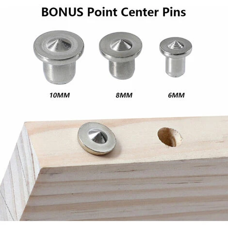 Dima Di Tassello Con Tracciatore Centrale 71 Pezzi Kit Di Maschere Di Tassello Palmare Localizzatore Di Punzonatura Regolabile Con Punte Per Trapano Per Perni In Legno, Blu 6 Dima Di Tassello Con Tracciatore Centrale 71 Pezzi Kit Di Maschere Di Tassello Palmare Localizzatore Di Punzonatura Regolabile Con Punte Per Trapano Per Perni In Legno, Blu - immagine 4