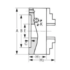 GARANT - Mandrino Autocentrante Manuale A Tre Griffe In Acciaio Con Attacco Cilindrico Concentrico DIN 702-4