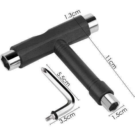 Strumento Multifunzionale Per Skateboard A Forma Di T, Strumento Portatile Per Skateboard A Forma Di T Strumenti Per Skateboard All-in-one Chiave Per Pattini Per Riparazione E Manutenzione Di Longboar 4 Strumento Multifunzionale Per Skateboard A Forma Di T, Strumento Portatile Per Skateboard A Forma Di T Strumenti Per Skateboard All-in-one Chiave Per Pattini Per Riparazione E Manutenzione Di Longboar - immagine 2
