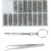 1000 Pezzi Assortiti Occhiali Viti Dadi Kit Di Riparazione Occhiali + 1 Mini Cacciavite + Pinzette Per Occhiali Orologi -Vendite Stanley || Ks Tools || MSW 91727806 1