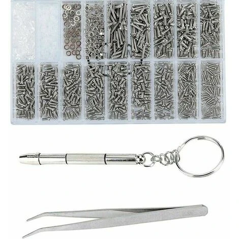 1000 Pezzi Assortiti Occhiali Viti Dadi Kit Di Riparazione Occhiali + 1 Mini Cacciavite + Pinzette Per Occhiali Orologi 3 1000 Pezzi Assortiti Occhiali Viti Dadi Kit Di Riparazione Occhiali + 1 Mini Cacciavite + Pinzette Per Occhiali Orologi