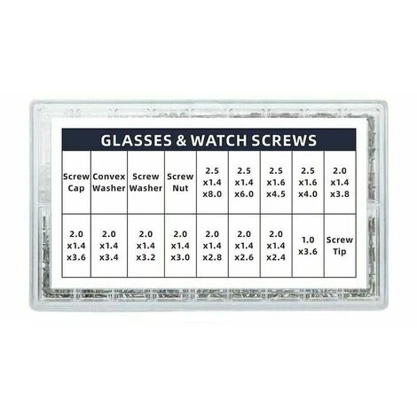1000 Pezzi Assortiti Occhiali Viti Dadi Kit Di Riparazione Occhiali + 1 Mini Cacciavite + Pinzette Per Occhiali Orologi 4 1000 Pezzi Assortiti Occhiali Viti Dadi Kit Di Riparazione Occhiali + 1 Mini Cacciavite + Pinzette Per Occhiali Orologi - immagine 2