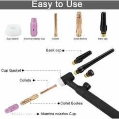 Kit Da 16 Pezzi Morsetto TIG Tappo Per Ugello In Ceramica Torcia Per Saldatura TIG Lente A Gas Morsetto TIG Corpo Tappi Posteriori Accessori Per Saldatura TIG Per Torcia Per Saldatura TIG WP - 17/18/2 -Vendite Stanley || Ks Tools || MSW 92045416 4