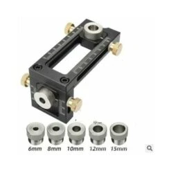 Dima Di Foratura Per Legno 2 In 1, Set Di Guide A 5 Fori 6/8/10/12/15 Mm, Set Di Viti Per Comodino