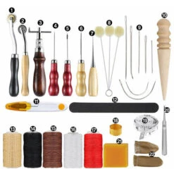 30pcs Kit Di Attrezzi In Pelle Strumenti Per La Lavorazione Della Pelle Kit Di Riparazione Per Cucire In Pelle Di Base Aghi Per Cucire A Mano Punteruolo Per Scarpe In Pelle Borsa Cintura Riparazione C 9 30pcs Kit Di Attrezzi In Pelle Strumenti Per La Lavorazione Della Pelle Kit Di Riparazione Per Cucire In Pelle Di Base Aghi Per Cucire A Mano Punteruolo Per Scarpe In Pelle Borsa Cintura Riparazione C -Vendite Stanley || Ks Tools || MSW 92579884 3