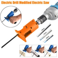 Trapano Elettrico Sega Elettrica Modificata Sega Alternativa Elettrica Seghetto Elettrico Trapano Utensile Da Taglio Per La Lavorazione Del Legno Con 3 Lame Per Sega (Arancione) -Vendite Stanley || Ks Tools || MSW 93355825 5