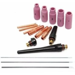 17 Pezzi TIG Welding Torch Cup Collet Body Kit Iniettore Tungsteno WP-17