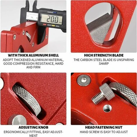 Pialla Angolare Per La Lavorazione Del Legno, Pialla Per Smusso Smussato A 45 Gradi, Smussatura, Rifinitore, Pialla Manuale Per La Lavorazione Del Legno(rosso + 3 Teste Di Taglio) 4 Pialla Angolare Per La Lavorazione Del Legno, Pialla Per Smusso Smussato A 45 Gradi, Smussatura, Rifinitore, Pialla Manuale Per La Lavorazione Del Legno(rosso + 3 Teste Di Taglio) - immagine 2