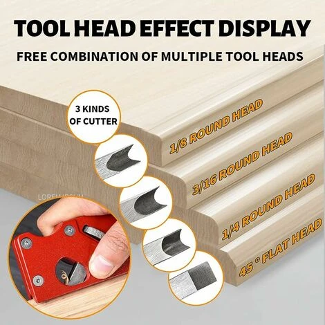 Pialla Angolare Per La Lavorazione Del Legno, Pialla Per Smusso Smussato A 45 Gradi, Smussatura, Rifinitore, Pialla Manuale Per La Lavorazione Del Legno(rosso + 3 Teste Di Taglio) 6 Pialla Angolare Per La Lavorazione Del Legno, Pialla Per Smusso Smussato A 45 Gradi, Smussatura, Rifinitore, Pialla Manuale Per La Lavorazione Del Legno(rosso + 3 Teste Di Taglio) - immagine 4