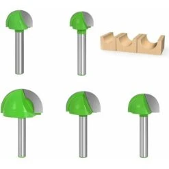 Punte Per Fresa Con Codolo, 6 Mm, 5 Pezzi, Taglierina Per Punte Con Scatola Centrale Per Fresa Con Gambo, Utensili Per La Lavorazione Del Legno Con Scanalatura Tonda, Punte Per Fresa Con Scatola Con A