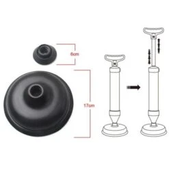 Trade Shop - Sturalavandino Scarichi E Wc A Pompa Manuale Sturatubi A Pressione Drain Buster -Vendite Stanley || Ks Tools || MSW 95110654 3